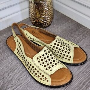 Spring Step Leather Sling Back slip on sandal
